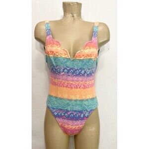 Vintage Jantzen Swimsuit Size 11 12 Bathing Suit One Piece Swim Suit Cotton VTG